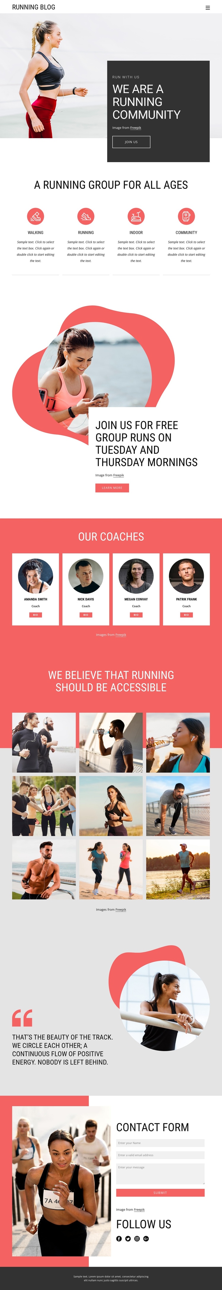 The Benefits of joining a run club One Page Template