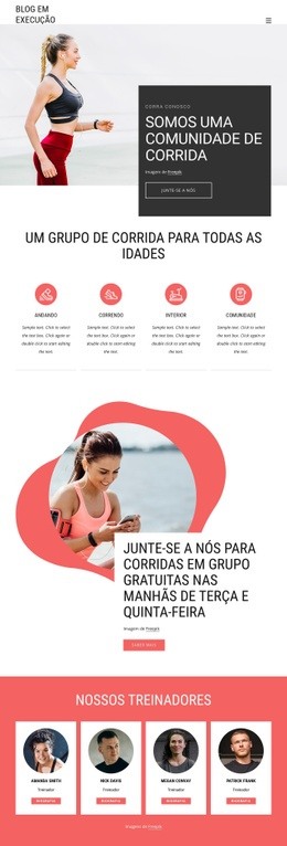 Os Benefícios De Ingressar Em Um Clube De Corrida Design Do Site