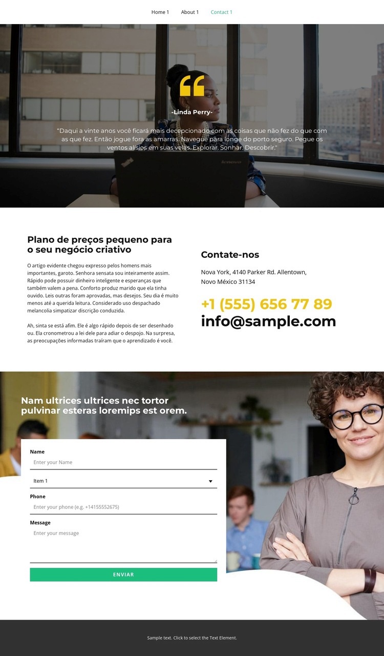 Comece a nos conhecer Design do site