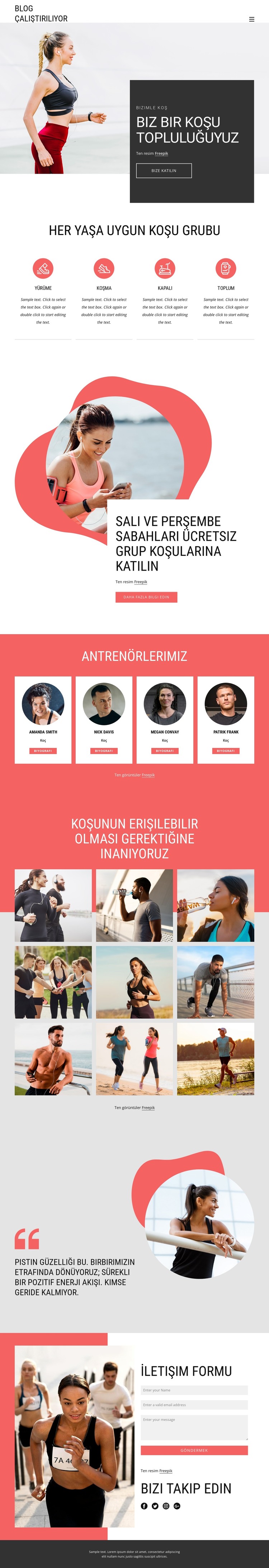 Bir koşu kulübüne katılmanın faydaları HTML Şablonu