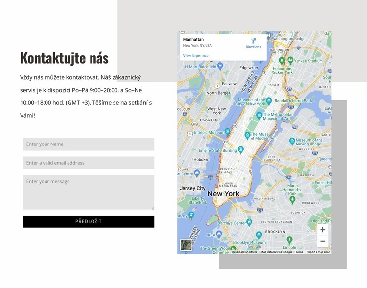 Kontaktujte nás blok s tvary Šablona