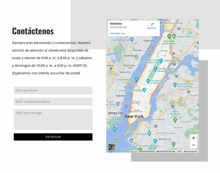 Contáctanos bloque con formas Plantilla HTML5