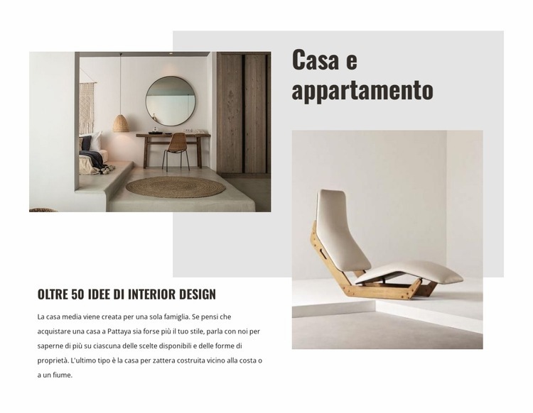 Realizzare sapientemente gli spazi interni Mockup del sito web