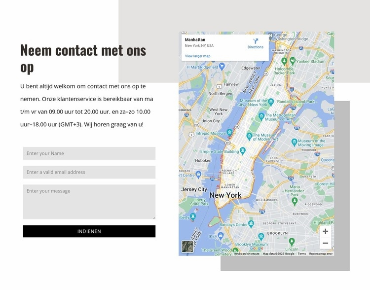 Neem contact met ons op blok met vormen HTML5-sjabloon