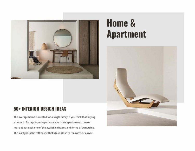Expertly crafting interior spaces Website Mockup