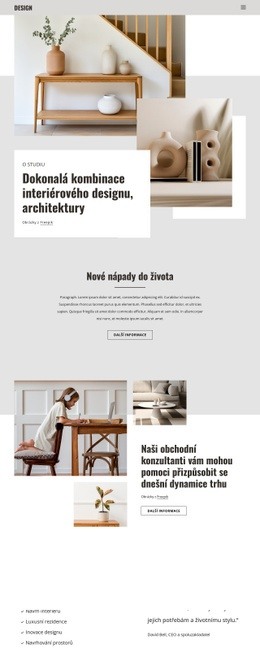 Kombinace Interiéru A Designu – Vstupní Stránka