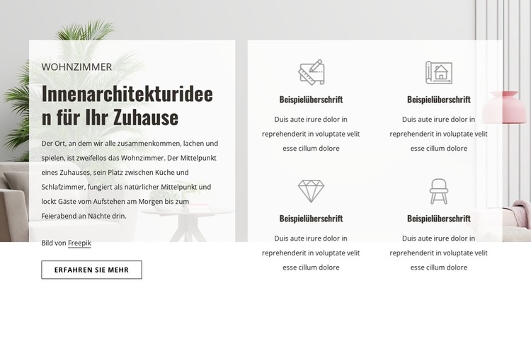 Gestaltung hochwertiger Räume CSS-Vorlage