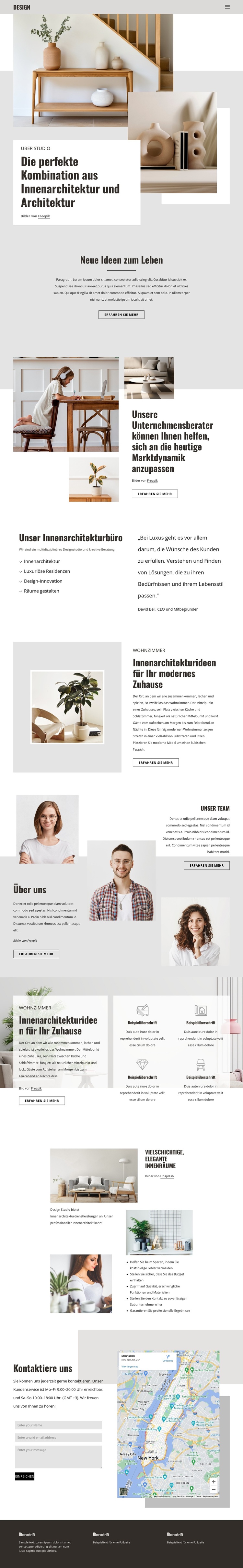 Kombination aus Interieur und Design WordPress-Theme