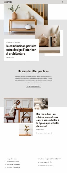 Combinaison D'Intérieur Et De Design - HTML Web Page Builder