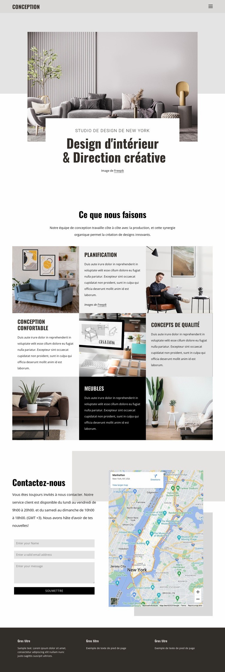 Design d'intérieur, décoration et construction Modèle HTML5