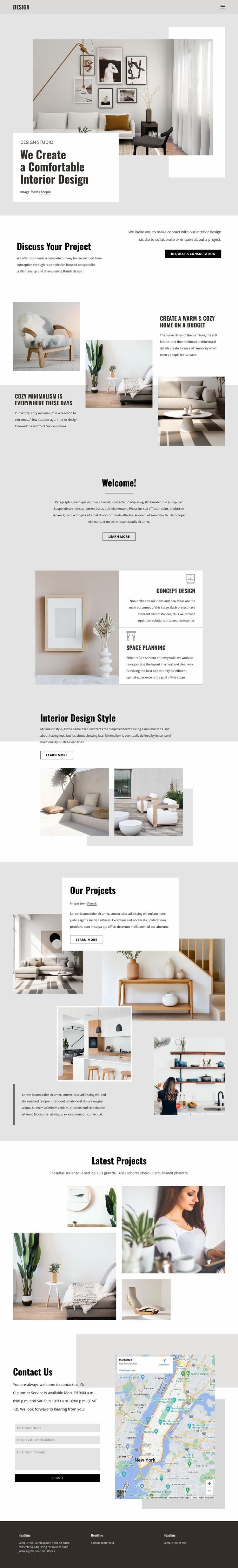 Designing Spaces and building dreams Homepage Design