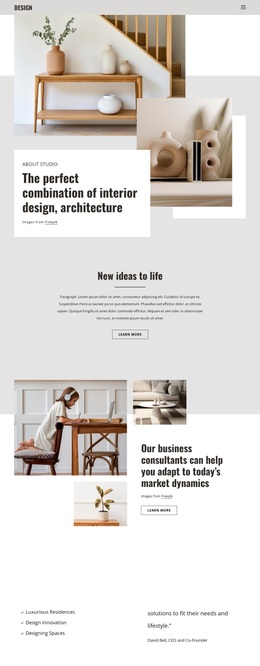 Сombination Of Interior And Design - Joomla Page Builder