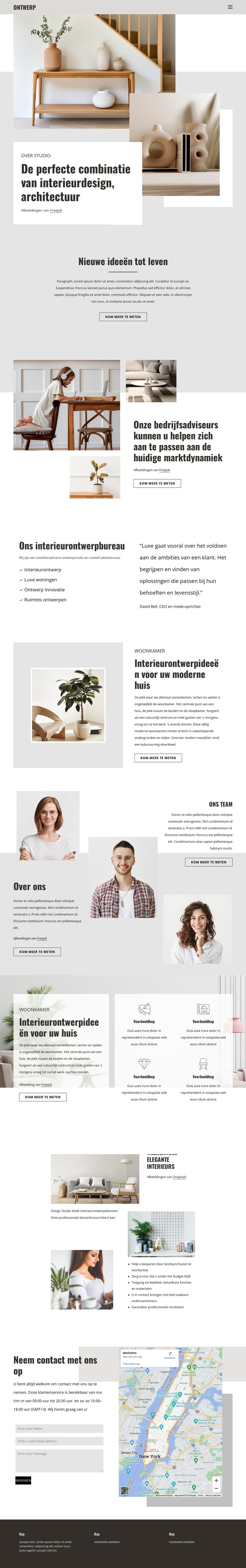 Combinatie van interieur en design CSS-sjabloon