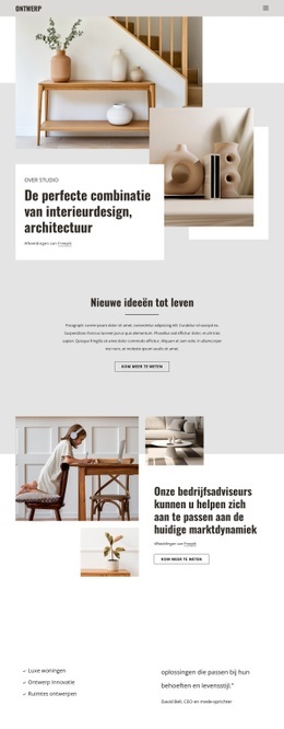 Combinatie Van Interieur En Design E-Mailsjablonen