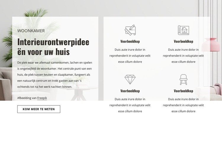 Kwaliteitsruimtes ontwerpen Website sjabloon