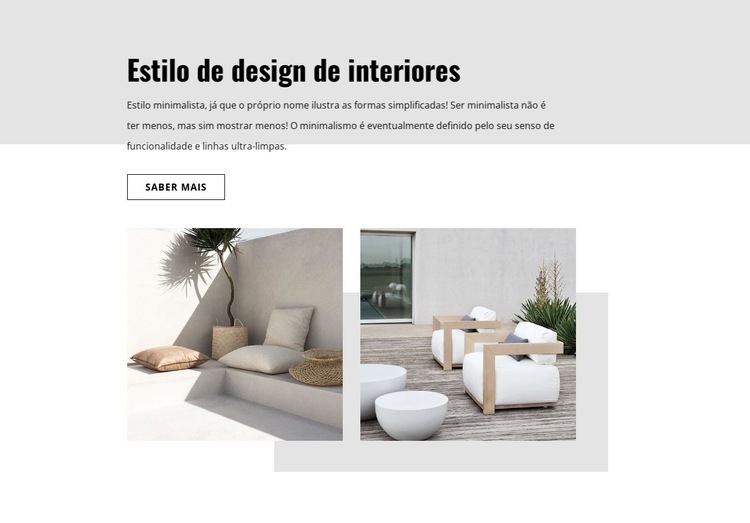 Oferecemos serviço completo de design de interiores Construtor de sites HTML