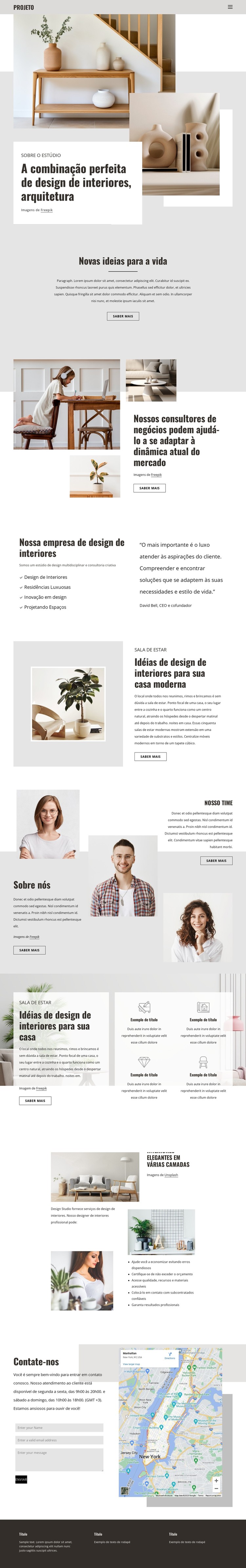 Combinação de interior e design Template CSS