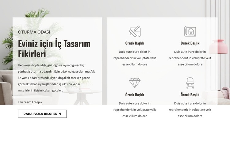 Kaliteli mekanlar tasarlamak HTML Şablonu