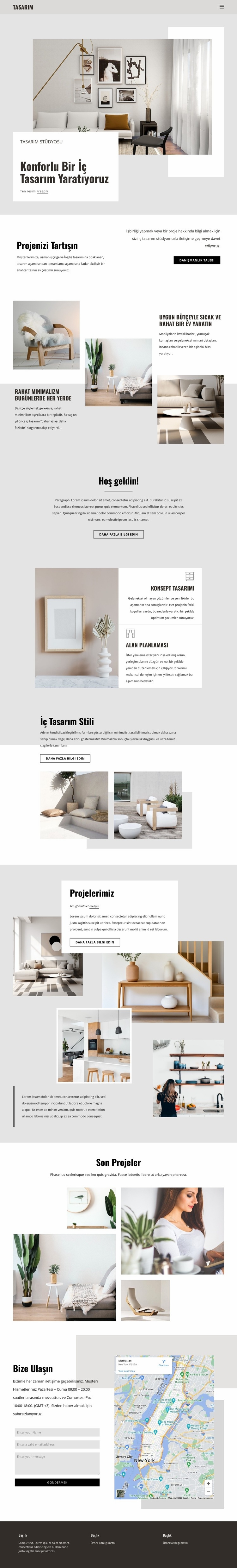 Mekanlar Tasarlamak ve Hayaller Kurmak Web Sitesi Mockup'ı