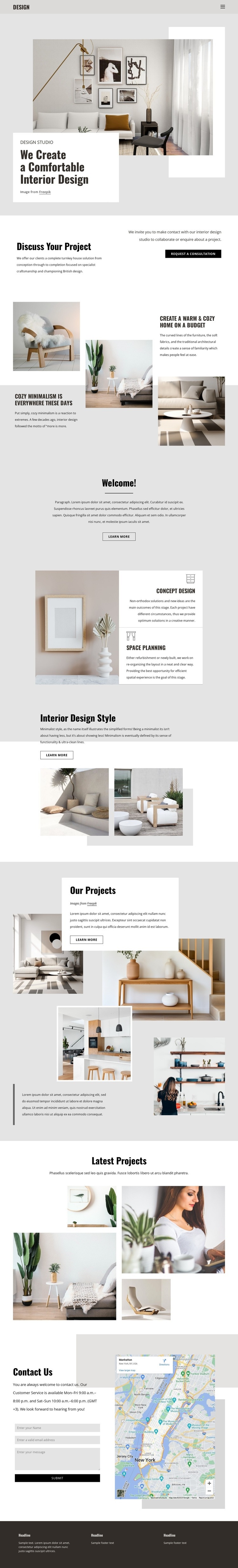 Designing Spaces and building dreams Web Page Design