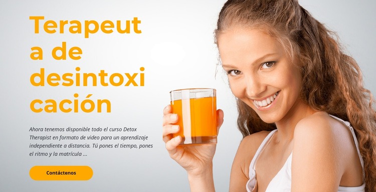 Terapeuta dietético detox Maqueta de sitio web