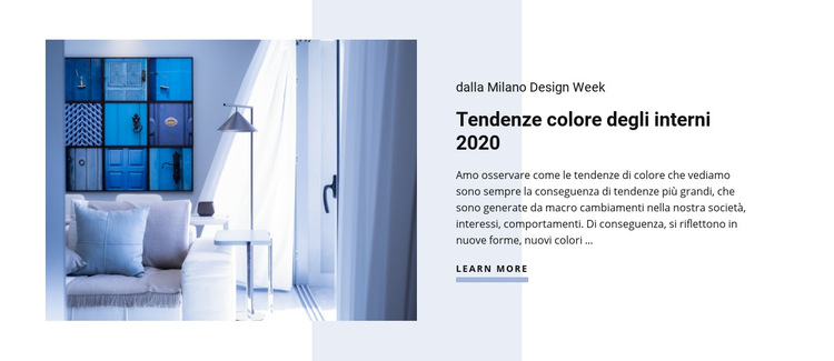 Tendenze dei colori degli interni Modello di sito Web