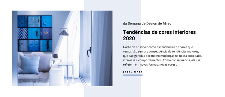 Tendências de cores de interiores Design do site