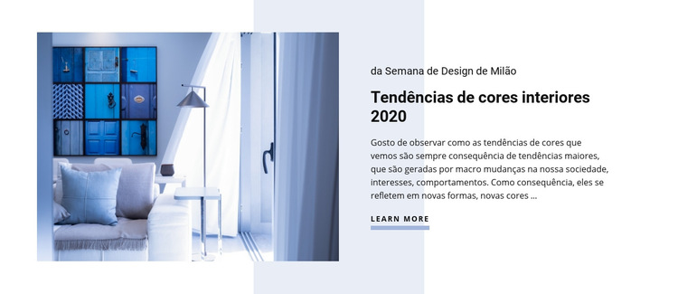 Tendências de cores de interiores Modelo de site