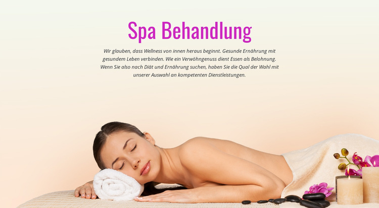 Spa Entspannungsbehandlung Website-Vorlage