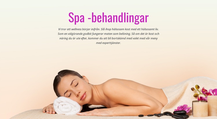 Spa relax -behandling Webbplats mall