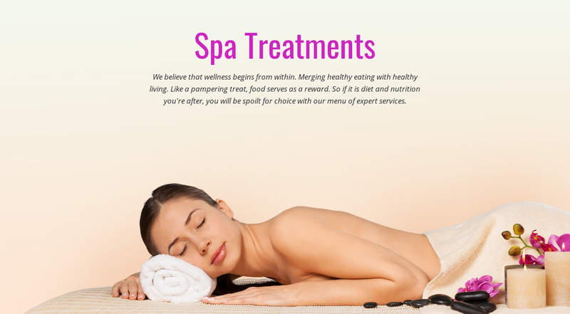Spa relax treatment Web Page Design
