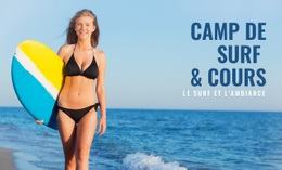 Camp Et Cours De Surf - HTML Template Generator