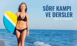 Sörf Kampı Ve Dersleri Html5 Duyarlı Şablon