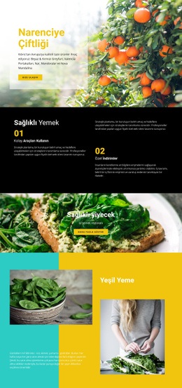 Sağlıklı Ve Taze Yiyecek Bir Sayfa Şablonu