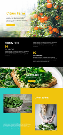 Healthy And Fresh Food - Drag & Drop Website Mockup