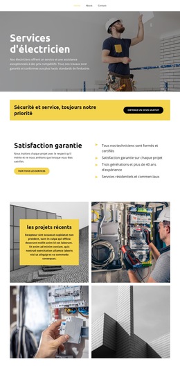 Services D'Électricien : Modèle De Site Web Simple