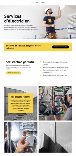 Services D'Électricien Modèle De Site Web D'Entreprise