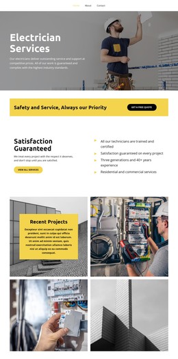 HTML Web Site For Electrician Services
