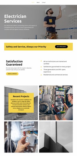 Electrician Services Responsive Templates