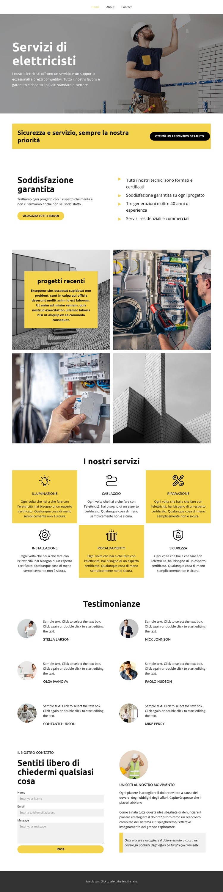Servizi di elettricisti Modello HTML