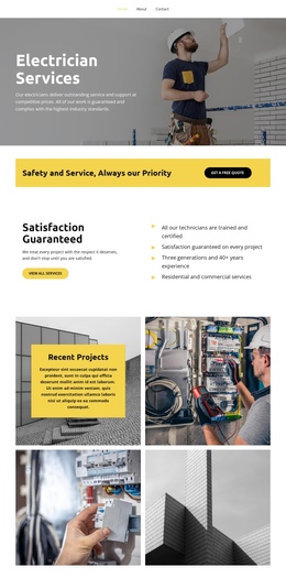 Electrician Services Bootstrap HTML