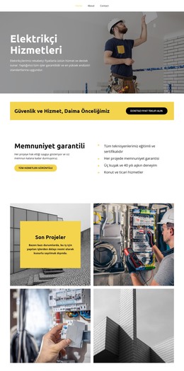 Elektrikçi Hizmetleri - HTML Sayfası Şablonu
