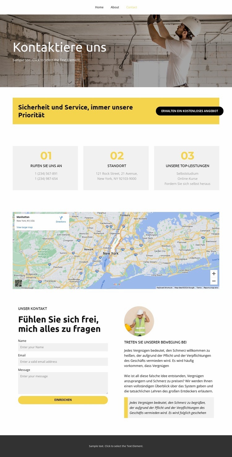 Unsere Elektriker liefern Website Builder-Vorlagen