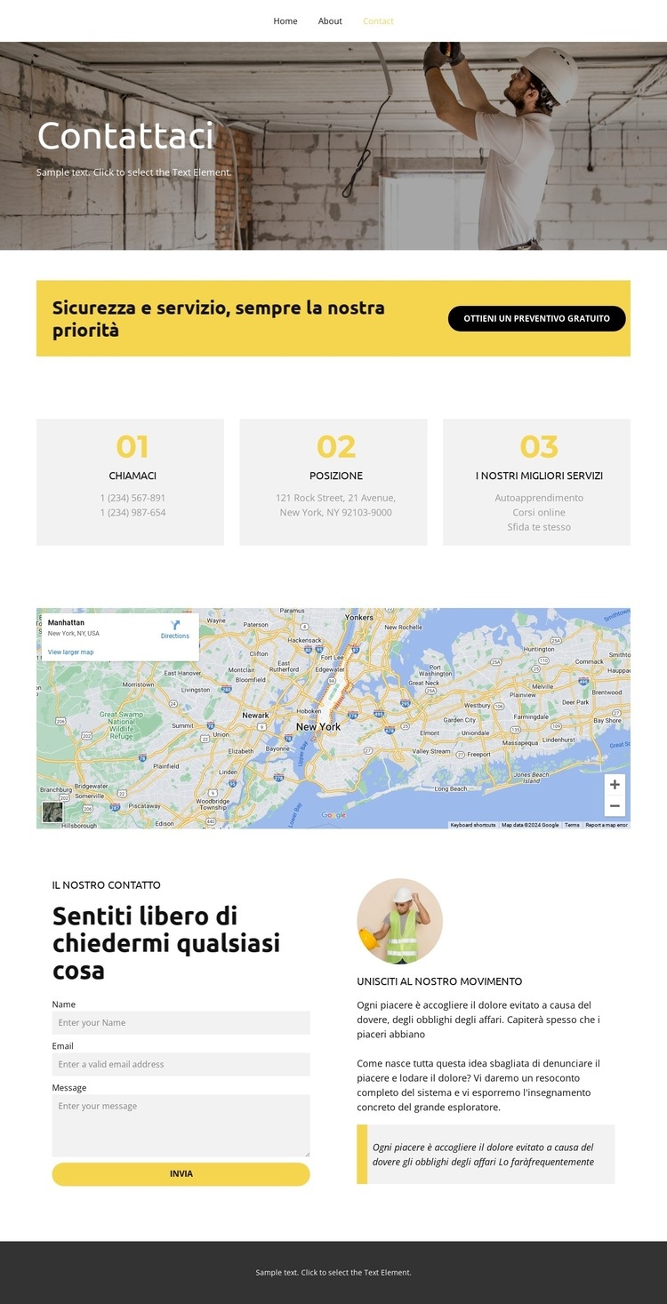 I nostri elettricisti consegnano Mockup del sito web