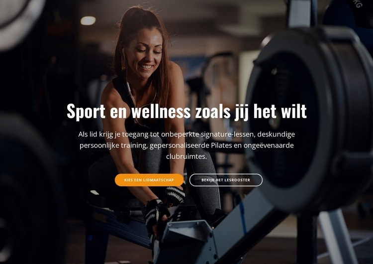 Welkom bij sport- en wellnesscentrum Website mockup