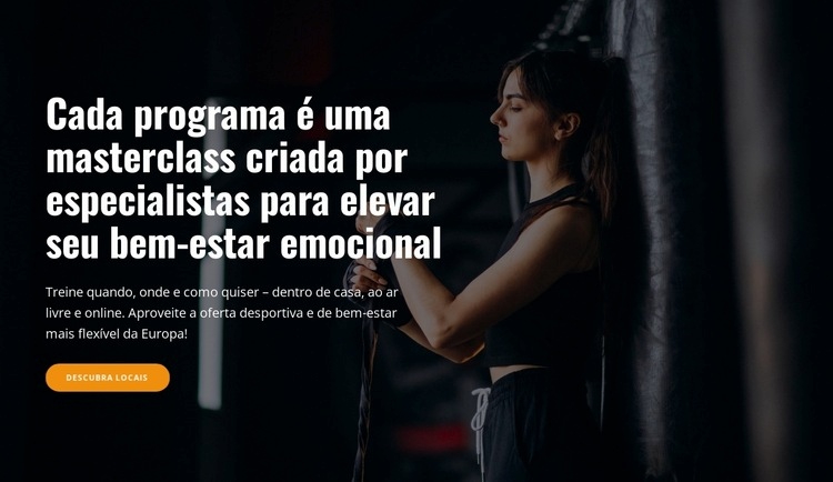 Programas e masterclasses Modelo de uma página