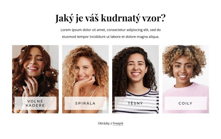 Vzor kudrnatých vlasů Šablona CSS