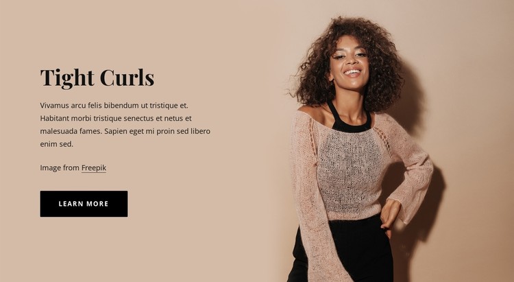 Tight curls CSS Template