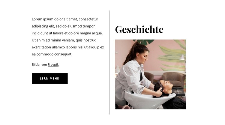 Geschichte des Schönheitssalons HTML-Vorlage