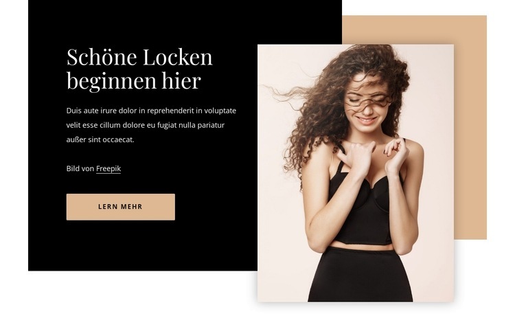 Schöne Locken beginnen hier HTML Website Builder